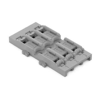 Adaptateur de fixation 3 pôles pour connecteur de passage avec levier, gris|Wago contact-WAG221-2523
