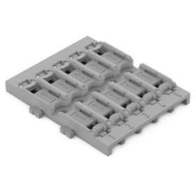 Adaptateur de fixation 5 pôles pour connecteur de passage avec levier, gris|Wago contact-WAG221-2525