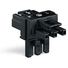 Distributeur en T Connecteurs 1 mâle / 2 femelles 3 pôles / Noir|Wago contact-WAG770-606