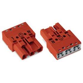 Connecteur mâle 3 pôles sans décharge de traction / Rouge|Wago contact-WAG770-1313