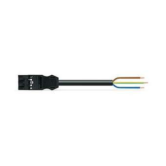 Cordon Mâle/- 3G 1,5 HO5VVF Noir 1 m|Wago contact-WAG771-9993-206-101