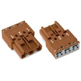 Connecteur mâle 3 pôles sans décharge de traction / Marron|Wago contact-WAG770-1373