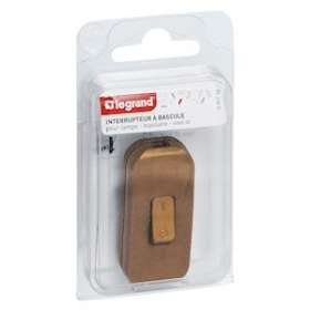 Interrupteur à bascule à touche de couleur vieil or - blister avec Gencod|Legrand-LEG091152