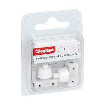 Mini-interrupteur à poussoir pour pied de lampe - 2A - 250V~ - blister|Legrand-LEG091167
