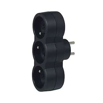 Fiche multiprise 3 prises de courant 2P+T 16A 230V avec sorties frontales|Legrand-LEG050508