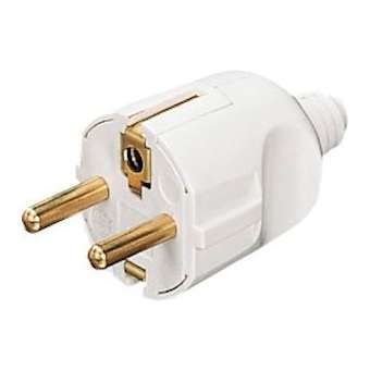 Fiche mâle 16A 2P+T double terre blanc|Ebenoïd-EBE21442