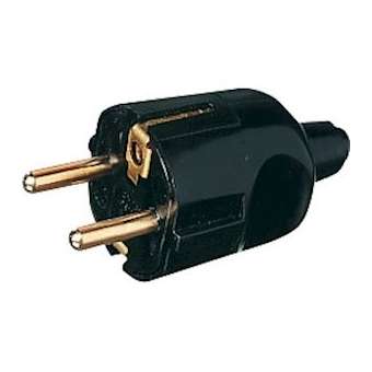 Fiche mâle 16A 2P+T double terre noir|Ebenoïd-EBE21439
