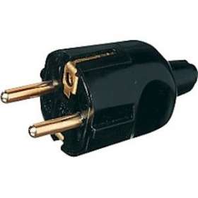 Fiche mâle 16A 2P+T double terre noir|Ebenoïd-EBE21439