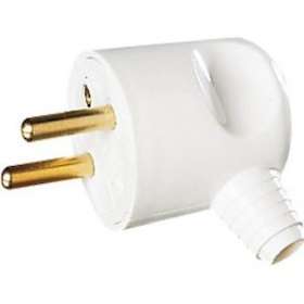 Fiche mâle 16A 2P+T sortie latérale blanc|Ebenoïd-EBE21114