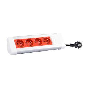 Bloc bureau équipé de 4 prises 2P+T à détrompage et 1 interrupteur lumineux|Legrand-LEG054627