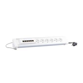 Bloc salle de réunion table en U - 6x2P+T + switch 6 ports - cordons 2P+T/RJ45|Legrand-LEG054670