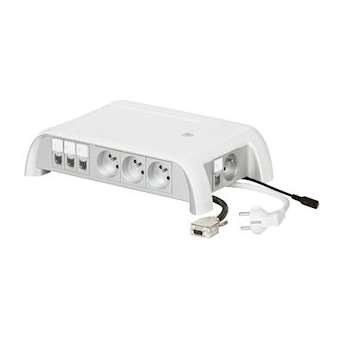 Bloc salle réunion table cent.- 7x2P+T + switch 6 ports + 1 HD15 - cordon 2P+T|Legrand-LEG053577
