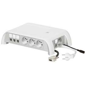 Bloc salle réunion table cent.- 7x2P+T + switch 6 ports + 1 HD15 - cordon 2P+T|Legrand-LEG053577