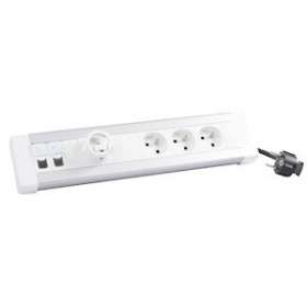 Bloc bureau équipé: 3prises 2P+T + dock chargeur micro USB 2,4A + 2 prises RJ45|Legrand-LEG054637