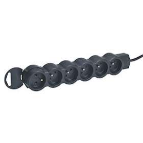 Rallonge multiprise 6 prises de courant 2P+T 16A 230V avec cordon 1,5m - noir|Legrand-LEG050261