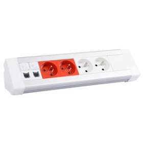 Bloc bureau équipé: 4prises 2P+T + 2prises RJ45+ 2obturateurs 1 module à câbler|Legrand-LEG054620