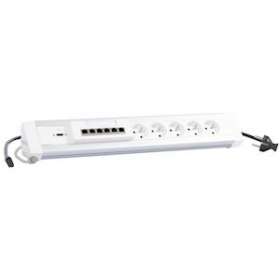 Bloc salle de réunion table U - 5x2P+T +switch 6 ports+1 HDMI -cordon 2P+T/RJ45|Legrand-LEG054673