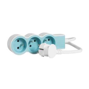 Rallonge 3x2P+T avec cordon 1,5m 3G 1mm² - blanc/bleu|Legrand-LEG049474
