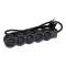 Rallonge 5x2P+T avec cordon 1,5m 3G 1mm² - noir/gris foncé