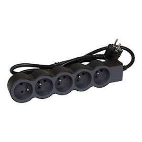 Rallonge 5x2P+T avec cordon 1,5m 3G 1mm² - noir/gris foncé|Legrand-LEG049482