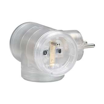 Fiche multiprise 3 prises 2P+T 16A 230V avec sorties latérales - transparent|Legrand-LEG050634
