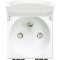 Prise de courant 2P+T couvercle Livinglight - bornes à vis - Blanc - 2 modules|Bticino-TICN4145