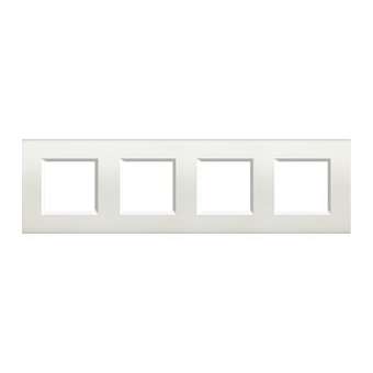 Plaque Livinglight Neutre 2+2+2+2 modules horizontal ou vertical - Blanc|Bticino-TICLNA4802M4BI