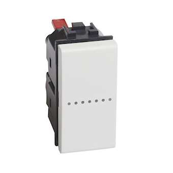 Poussoir Livinglight contact NO 10A 250V~ à bornes automatiques -Blanc 1 module|Bticino-TICBTN4055AN
