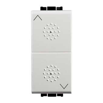 Double-poussoir interbloqué Livinglight pour volet roulant - Blanc - 1 module|Bticino-TICN4037