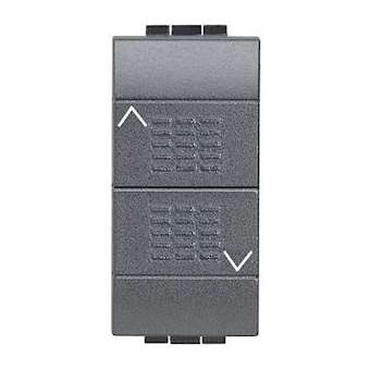 Double-poussoir interbloqué Livinglight pour volet roulant - Anthracite 1 module|Bticino-TICL4037