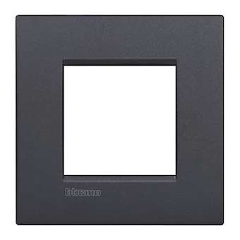 Plaque Livinglight Air Metal monochrome 2 modules - Anthracite|Bticino-TICBTLNE4802AR