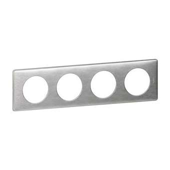 Plaque Céliane Métal 4 postes - finition Aluminium|Legrand-LEG068924