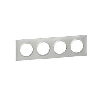 Plaque carrée dooxie 4 postes finition effet aluminium|Legrand-LEG600854