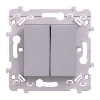 essensya Double interrutpeur Va-et-Vient Titane|Hager-HAGWE040T