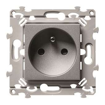 essensya Prise 2P+T 16A SanVis Titane|Hager-HAGWE100T