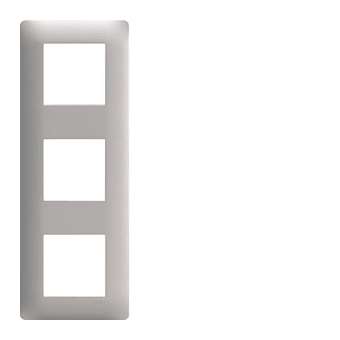 Essensya Plaque 3 postes réversible entraxe 71mm Titane|Hager-HAGWE493