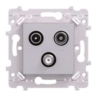 essensya Prise TV+FM+SAT directe 1 entrée Titane|Hager-HAGWE256T