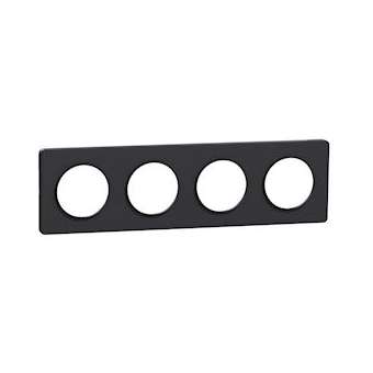 Odace Touch, plaque Anthracite 4 postes horiz. ou vert. entraxe 71mm|Schneider Electric-SCHS540808