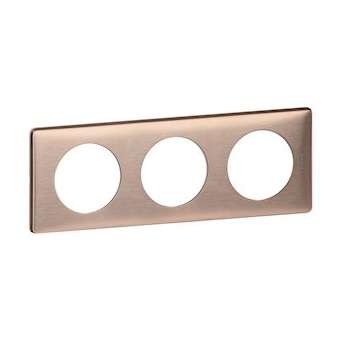 Plaque Céliane Métal 3 postes - finition Copper|Legrand-LEG068993