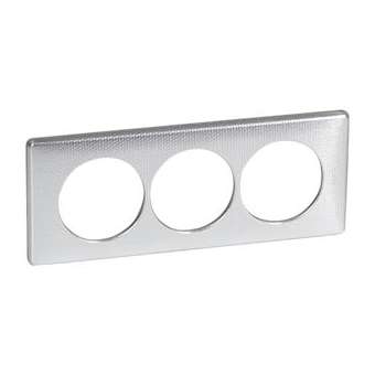 Plaque Céliane Métal 3 postes pour rénovation entraxe 57mm - finition Alu Snake|Legrand-LEG068729