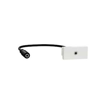 Unica - prise mini jack 3,5mm préconnectorisée - 1 mod - Blanc - méca seul|Schneider Electric-SCHNU343318