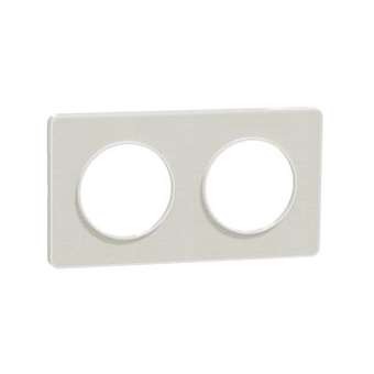 Odace Touch - PLQ Kvadrat Craie/blanc 2 postes horiz. ou vert. entraxe 71mm|Schneider Electric-SCHS520804KW