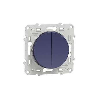 Odace, double poussoir Cobalt, à vis, connexion rapide|Schneider Electric-SCHS550216
