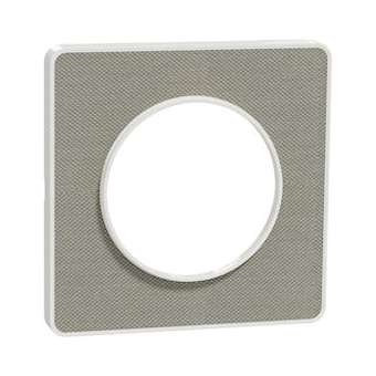 Odace Touch - Plaque de finition Kvadrat 1 poste - Perle/Blanc|Schneider Electric-SCHS520802KG