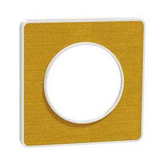 Odace Touch - Plaque de finition Kvadrat 1 poste - Ocre/Blanc|Schneider Electric-SCHS520802KY
