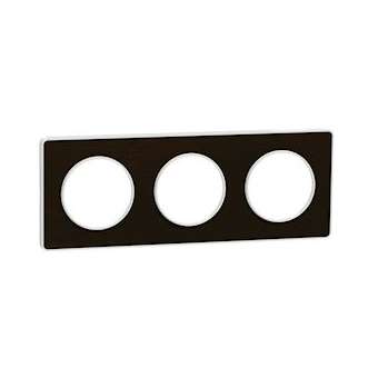 Odace Touch, plaque Bronze brossé liseré Blanc 3 postes horiz./vert. 71mm|Schneider Electric-SCHS520806L