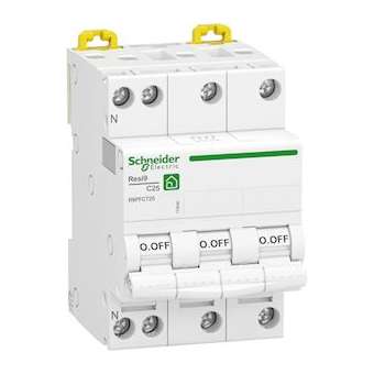 Resi9 - disjoncteur modulaire - 3P+N - 25A - courbe C - peignable|Schneider Electric-SCHR9PFC725
