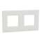 Unica Pure - plaque de finition - Givre blanc liseré Blanc - 2 postes|Schneider Electric-SCHNU600485