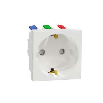 Unica - prise 2P+T - DE - connexion rapide - Blanc - méca seul|Schneider Electric-SCHNU305718