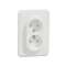 Unica - prise double 2P+T pour boîte 1P - FR - vis - Blanc - méca + plaque|Schneider Electric-SCHNU406918